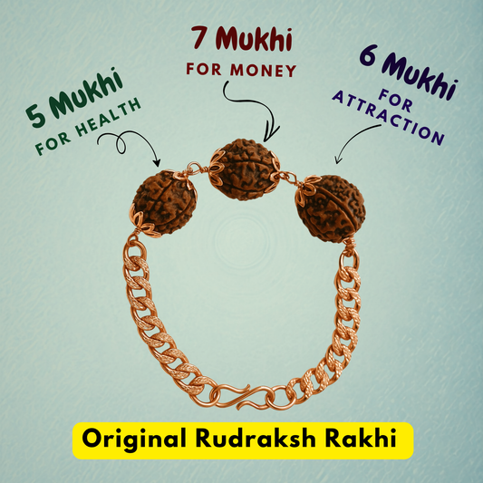 Rudraksha Rakhi Bracelet - For health, Money, and Attraction